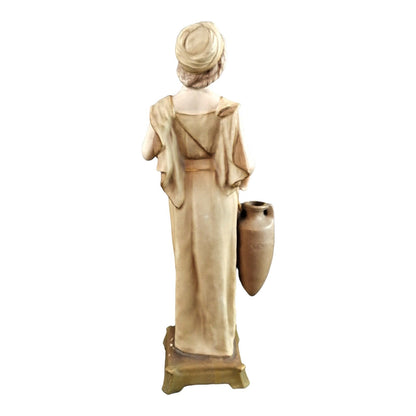 Art Nouveau Royal Vienna porcelain figurine of young woman water carrier holding a jar, model 1412