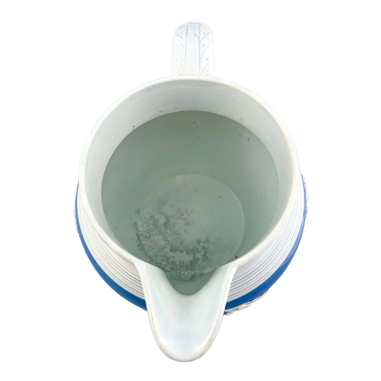 1810’s Chetham and Woolley Georgian blue jasperware cider jug featuring putti