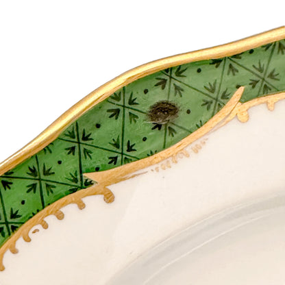 19th century Meissen porcelain cabinet plate with gallant scene and green border