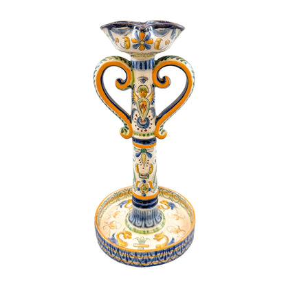 Late 19th century French Renaissance Revival faience candlestick
