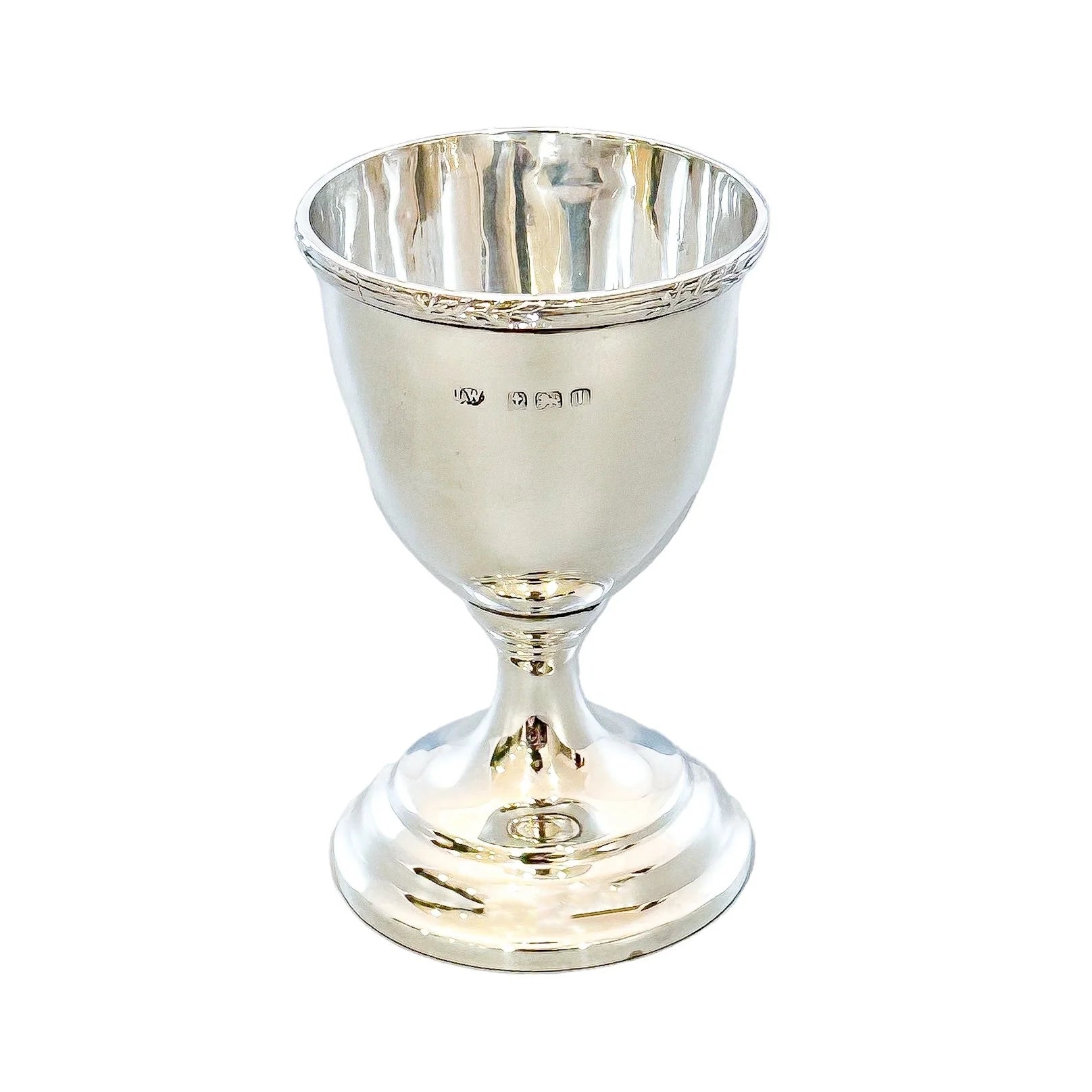 Edwardian sterling silver egg cup / shot glass / Christening or Kiddush cup