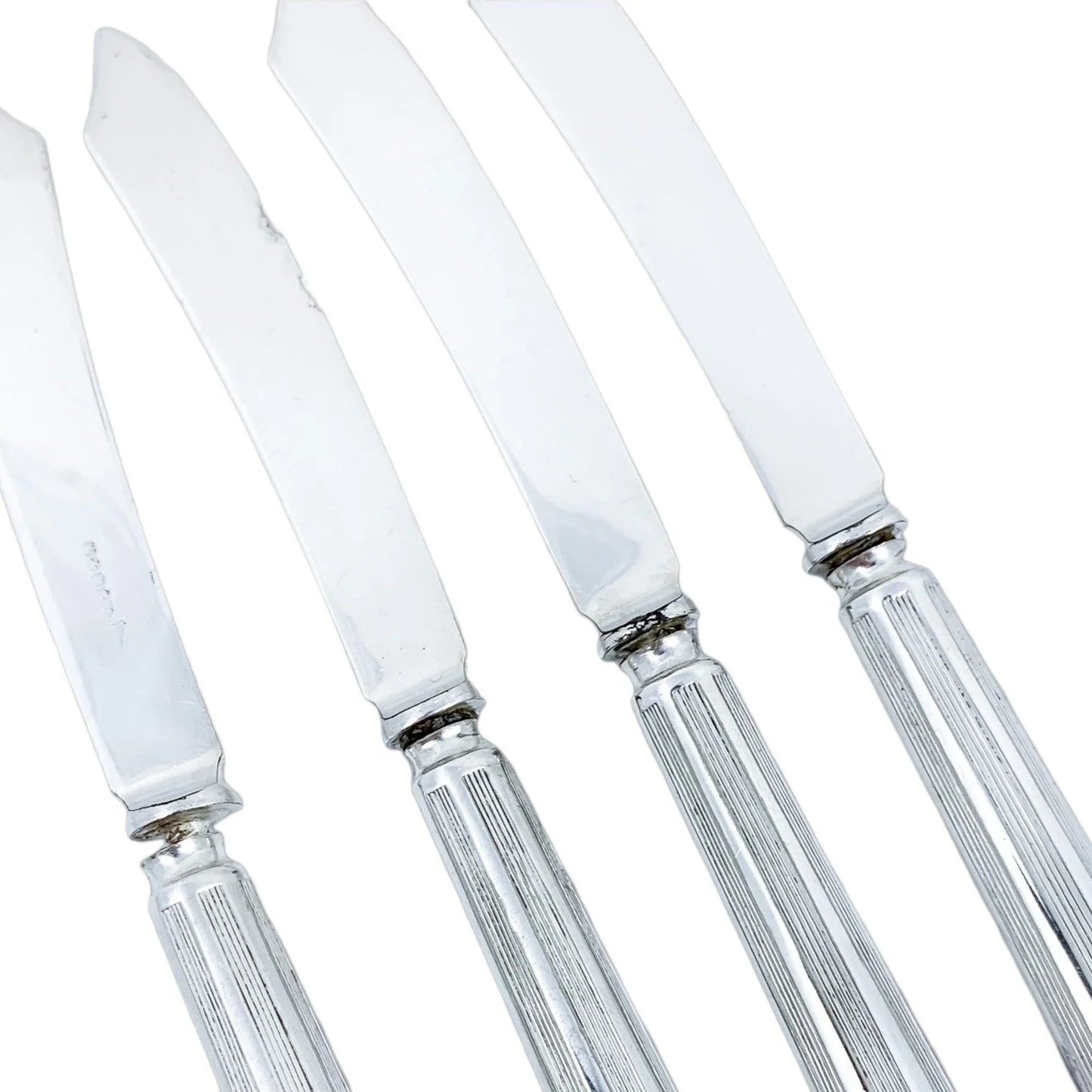 Art Deco Walker & Hall silver plated boxed dessert cutlery set for 6, fruit knives