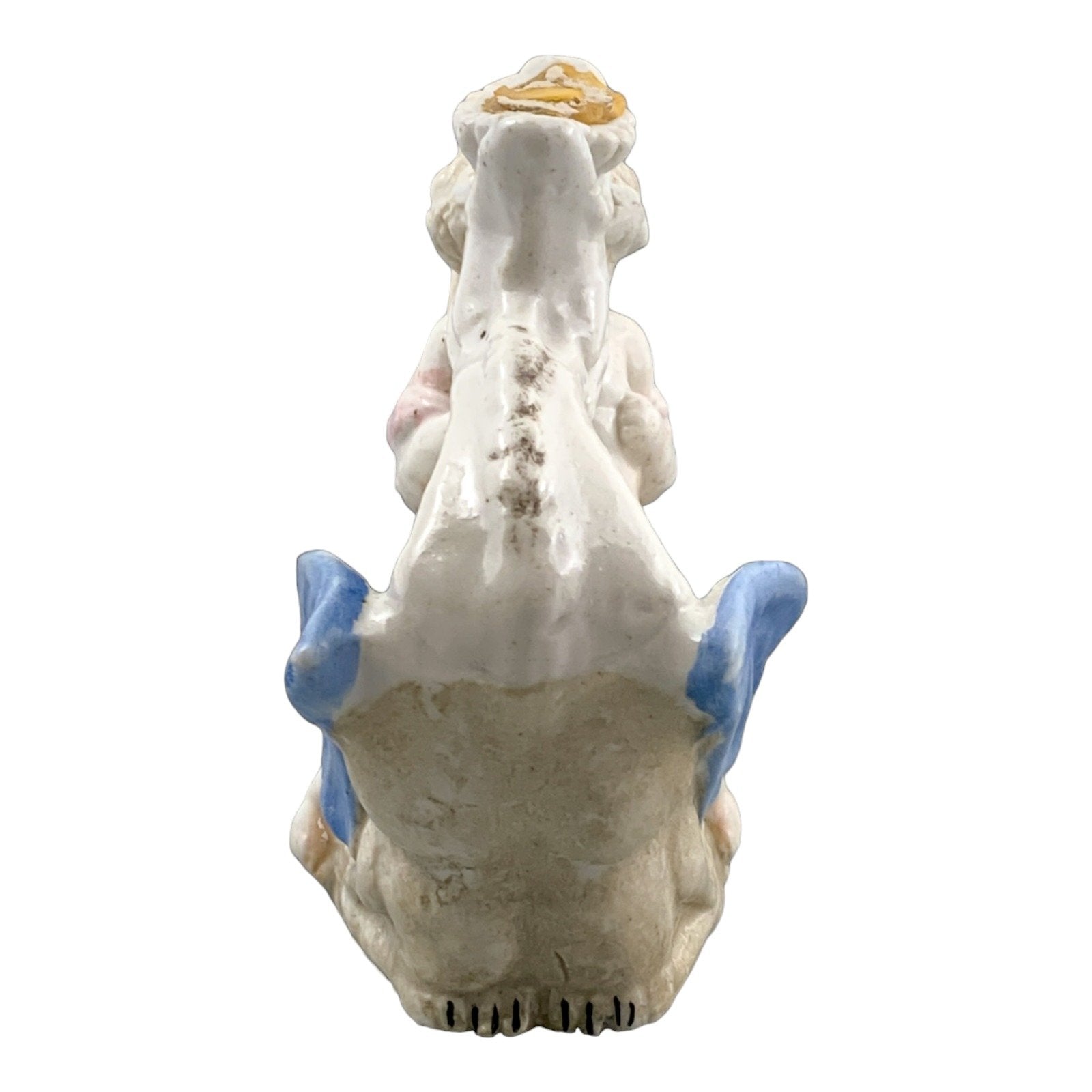 Georgian softpaste porcelain and creamware cherub candle chambersticks, putti on wyvern and leaf