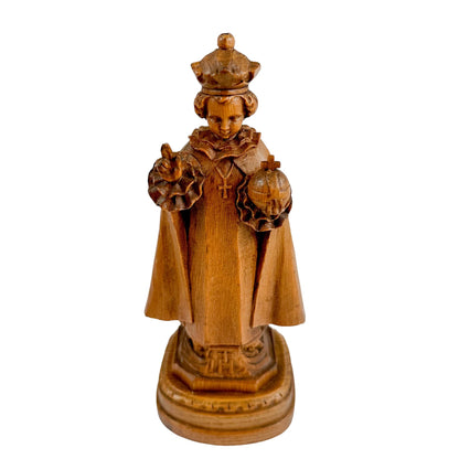 19th century carved oak figurine model of the Infant Jesus of Prague