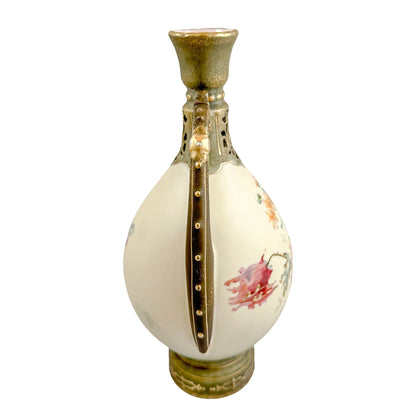 Art Nouveau Ernst Wahliss two-handled amphora vase painted with poppies