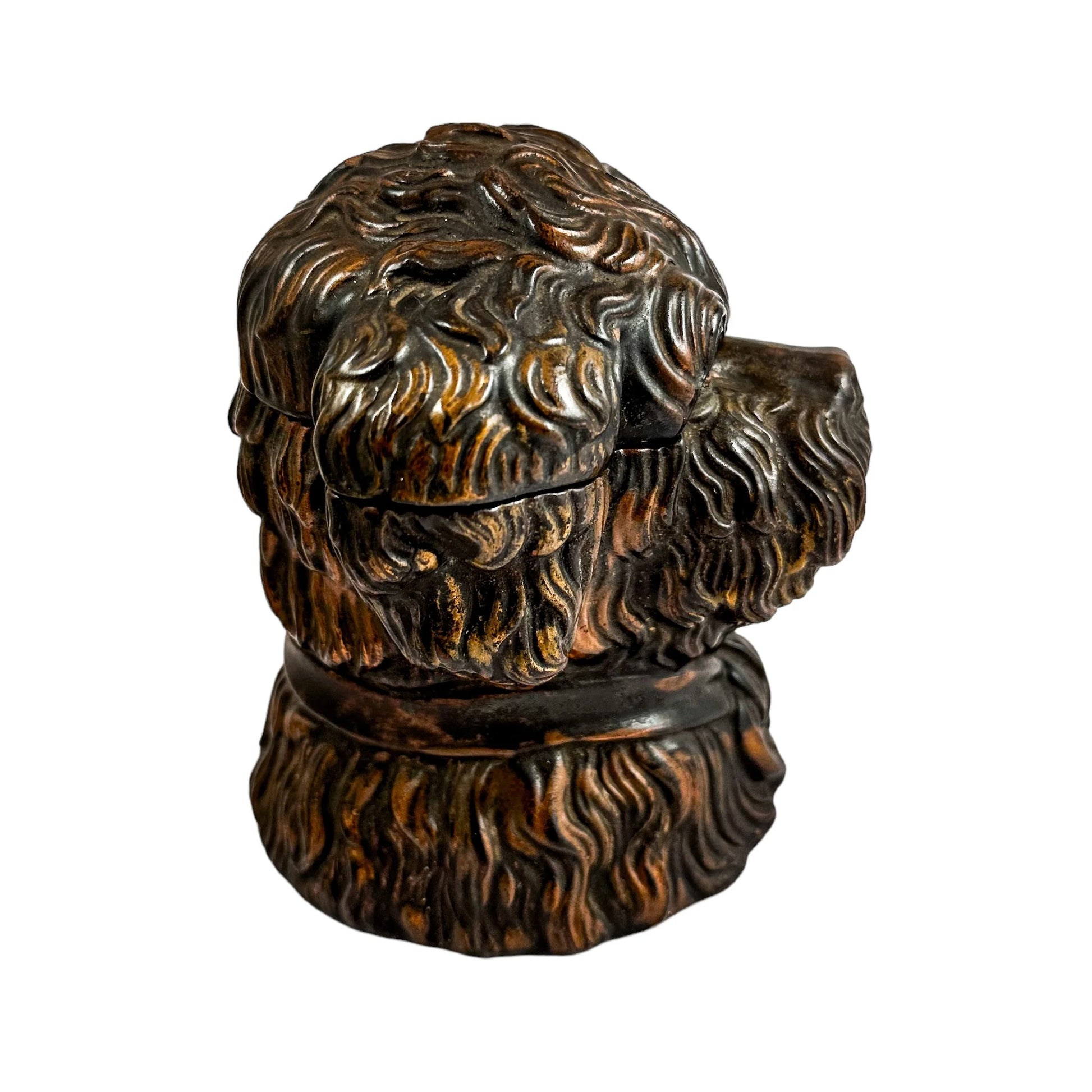 19th century Bernard Bloch Austrian figural lidded dog head tobacco jar humidor