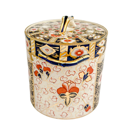 Victorian Royal Crown Derby Imari two-handled large biscuit barrel
