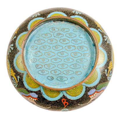 Qing dynasty Chinese dragon cloisonné enamel brush washer bowl