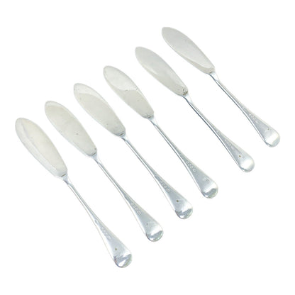 Silver plated Art Nouveau fish cutlery set for 6 people with high-relief scrolls and vacant cartouches