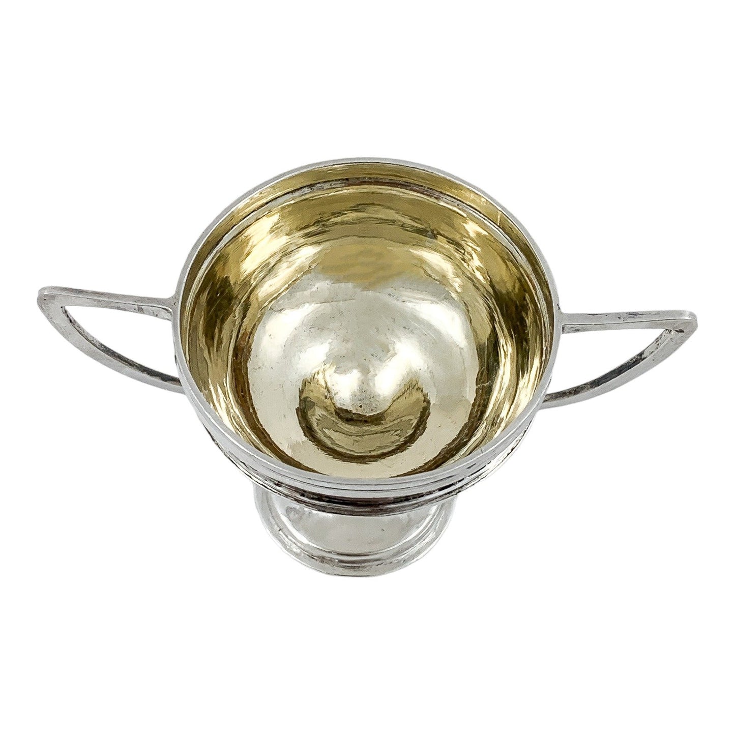 Wang Hing Chinese export gilded solid silver salt cellars / miniature trophy cups