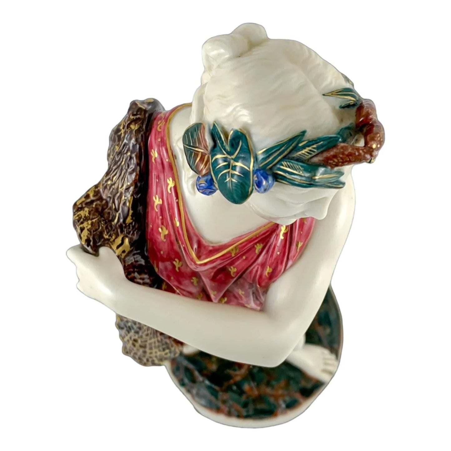 Large Victorian Royal Worcester porcelain figurine of fisherwoman, modelled by W.B. Kirk