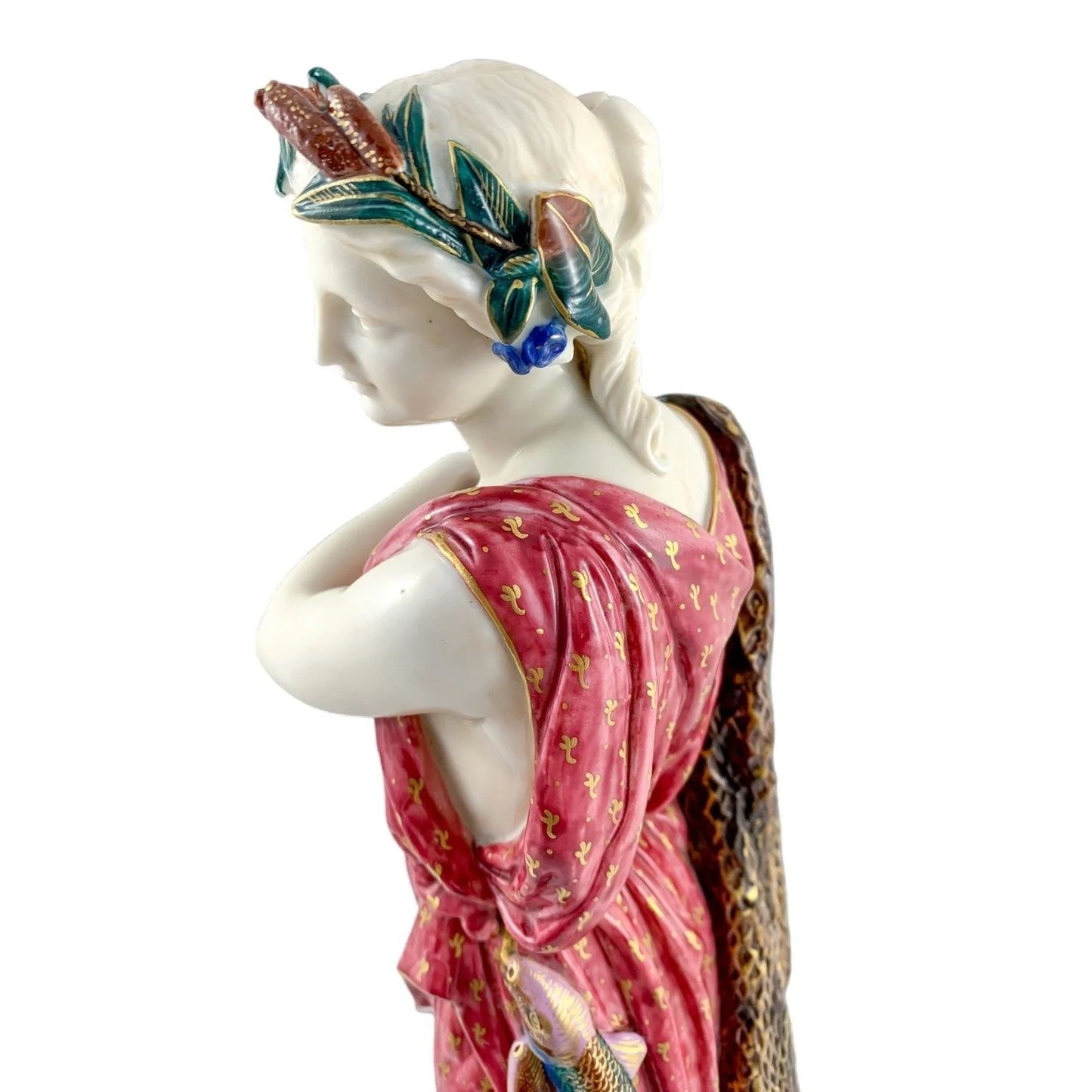 Large Victorian Royal Worcester porcelain figurine of fisherwoman, modelled by W.B. Kirk
