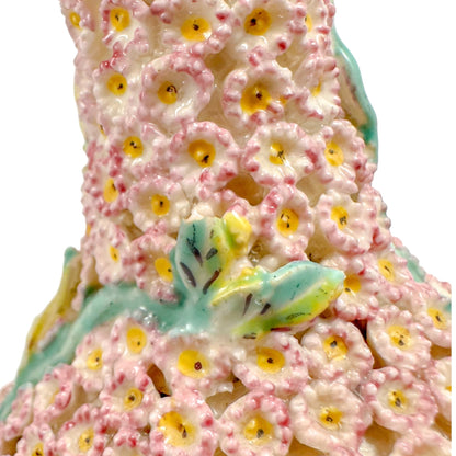 19th century Meissen single flower pink "Schneeballen" (snowball) vase