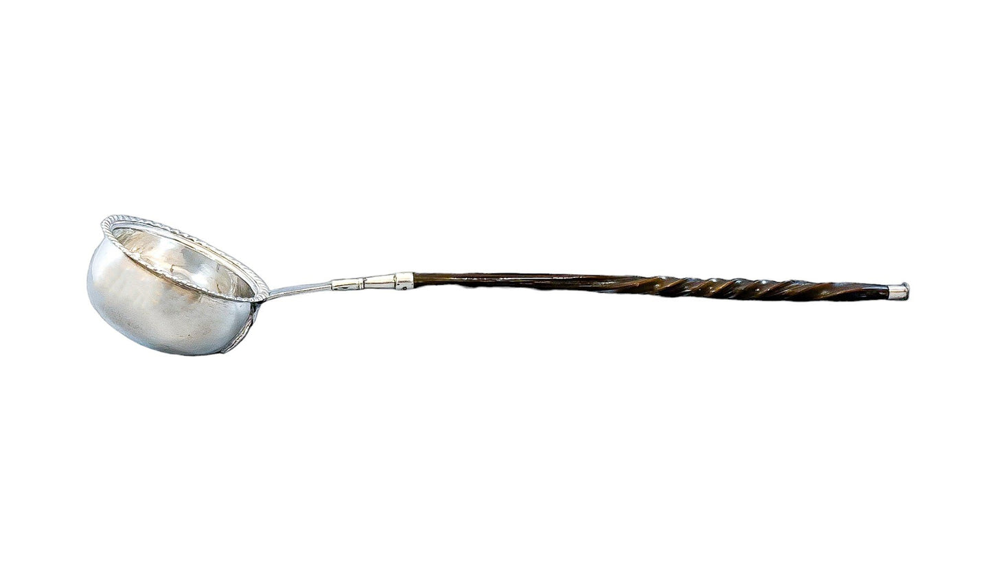 Sterling silver Georgian toddy / punch ladle with twist handle