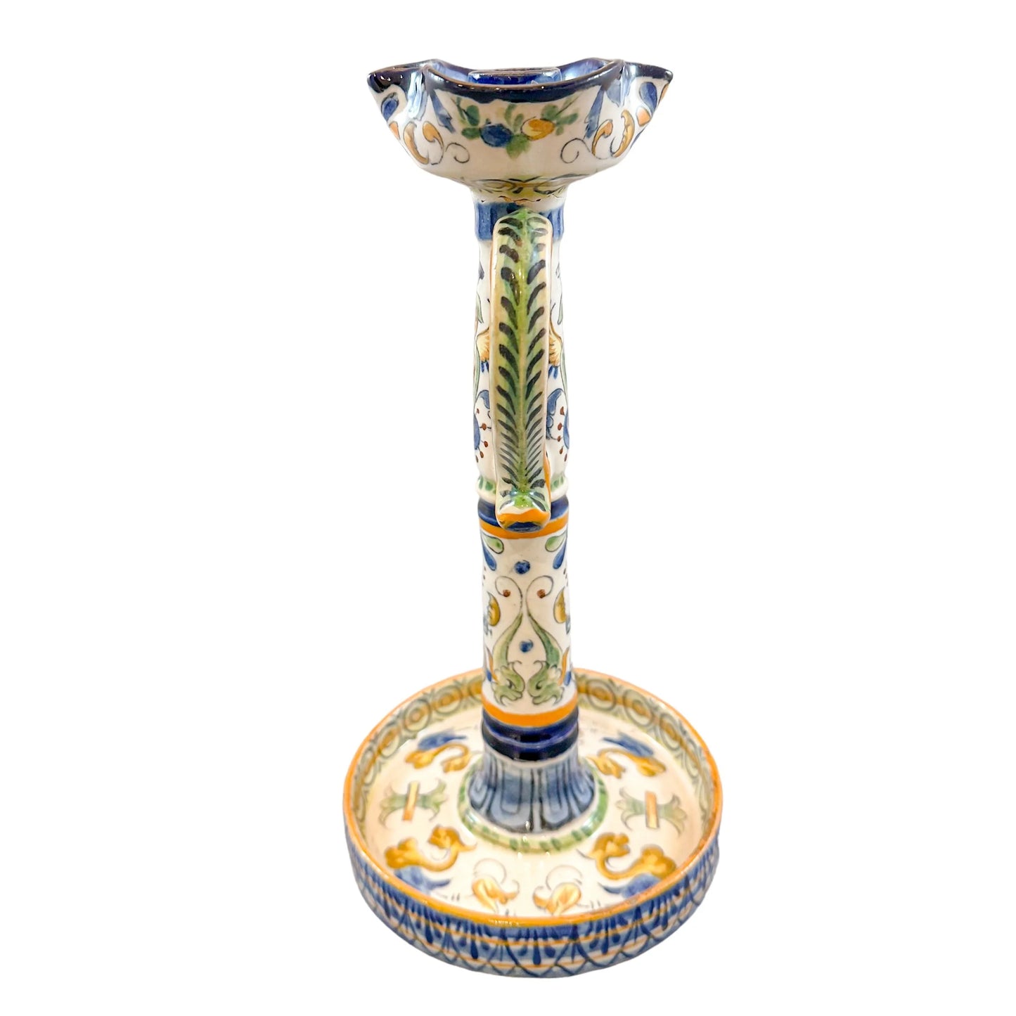 Late 19th century French Renaissance Revival faience candlestick