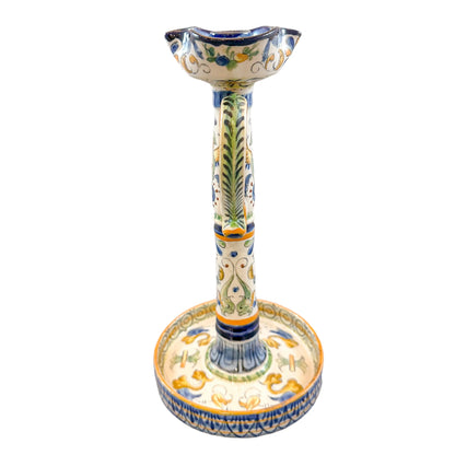 Late 19th century French Renaissance Revival faience candlestick