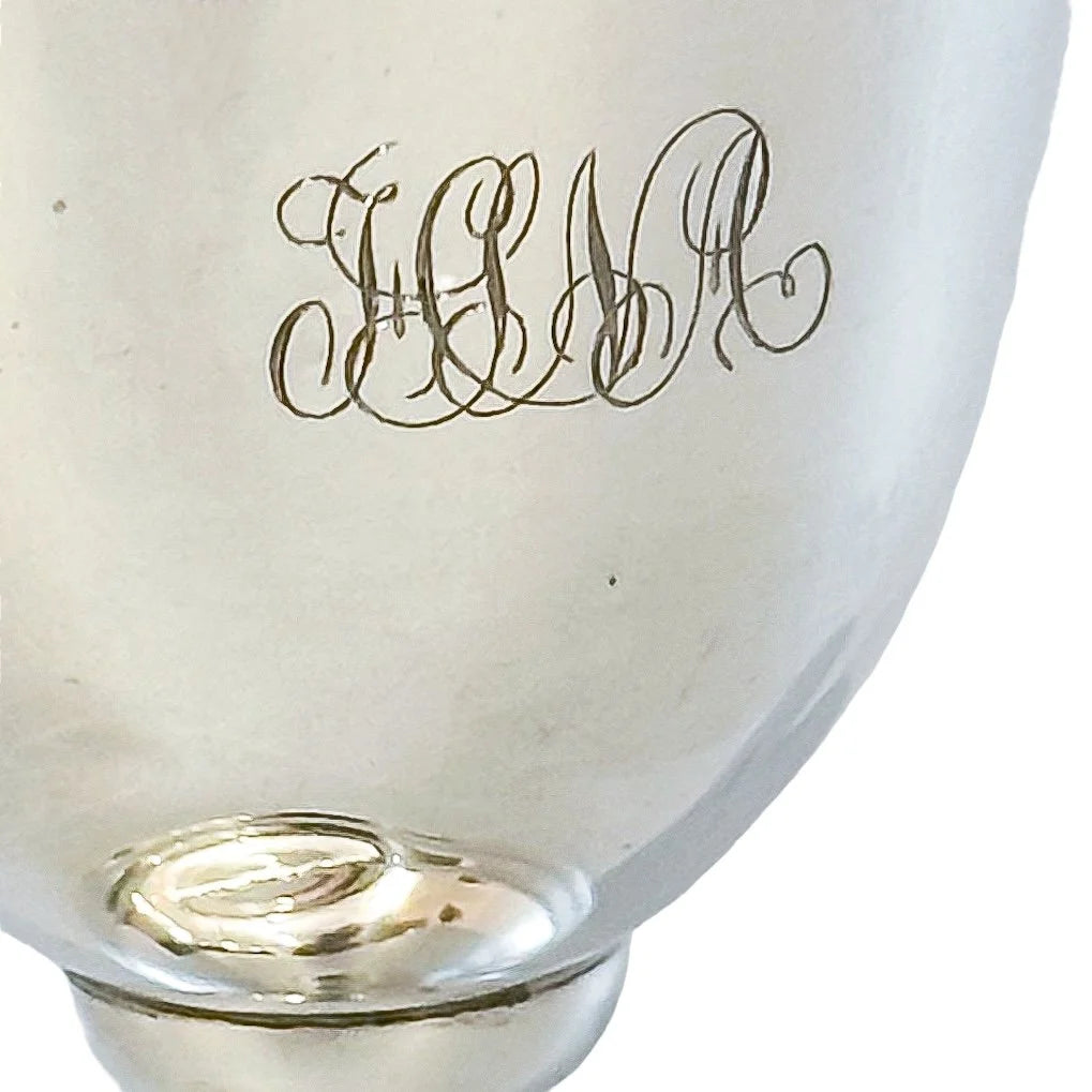Edwardian sterling silver egg cup / shot glass / Christening or Kiddush cup