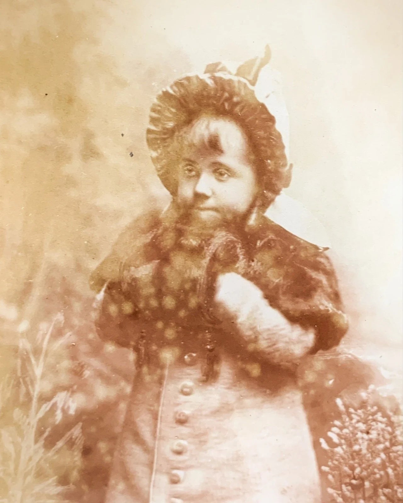 Victorian pair of wall ambrotype photos in gilt brass frames of small children “Bless my heart how cold it is”