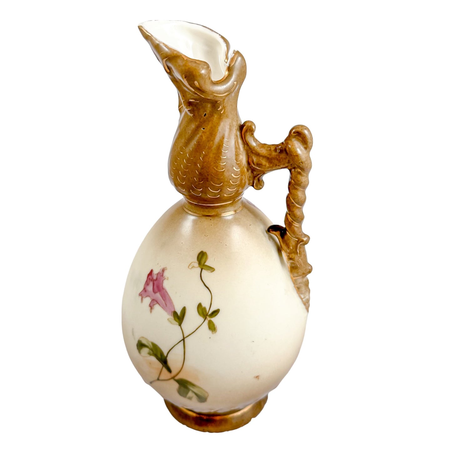 Art Nouveau Ernst Wahliss for Turn Vienna double gourd floral pitcher