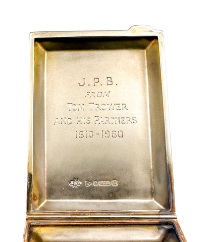 Art Deco 9ct yellow gold rectangular engine turned matchbook holder / card case