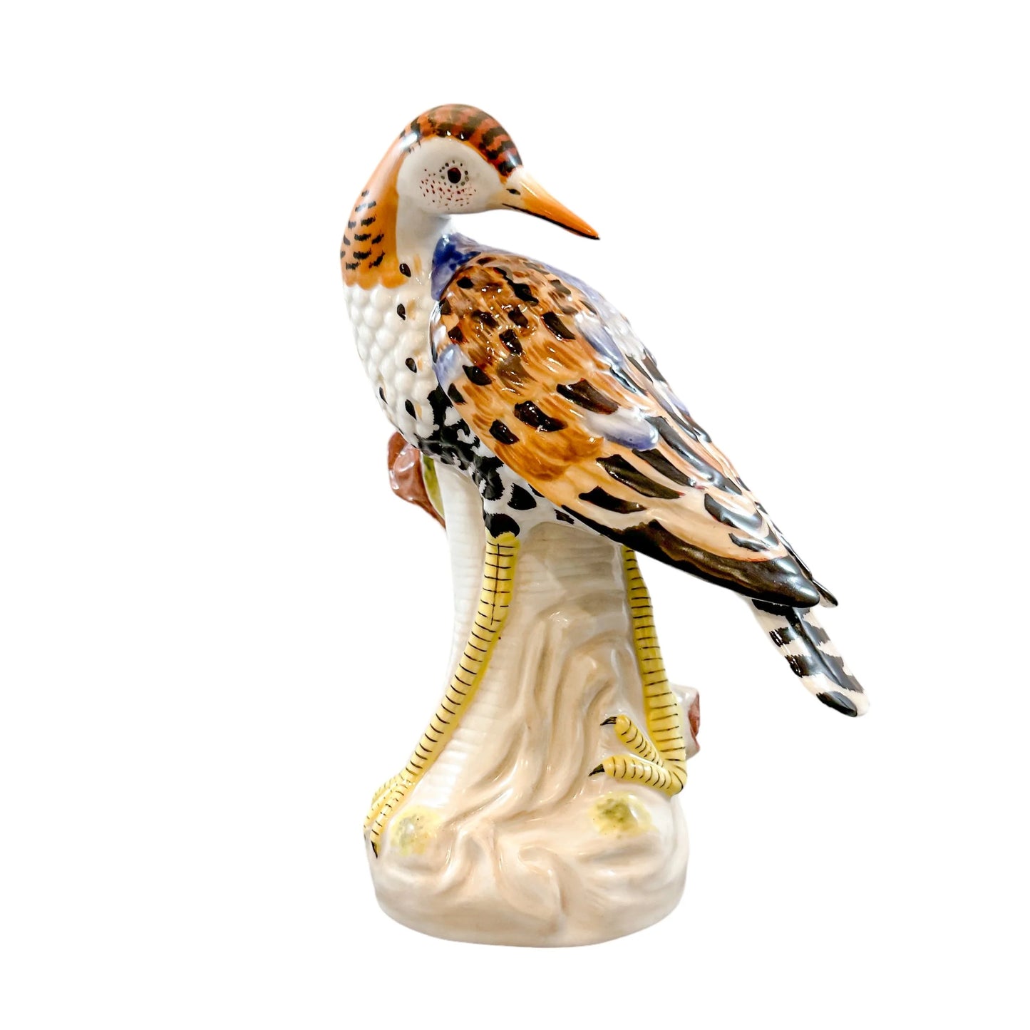 Pair of French 19th century Sèvres style porcelain Hoopoe bird figurines