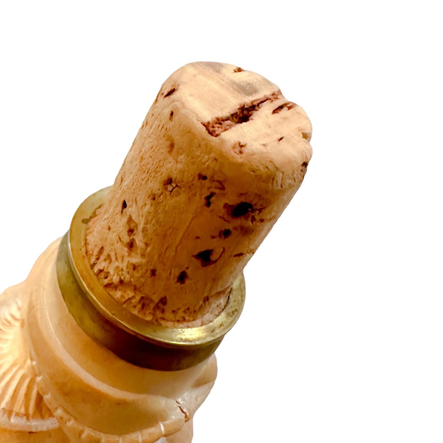 1890's Japanese novelty boxwood toad and rat on mushrooms bottle cork