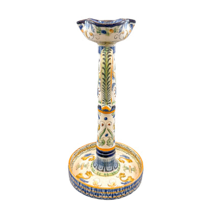 Late 19th century French Renaissance Revival faience candlestick