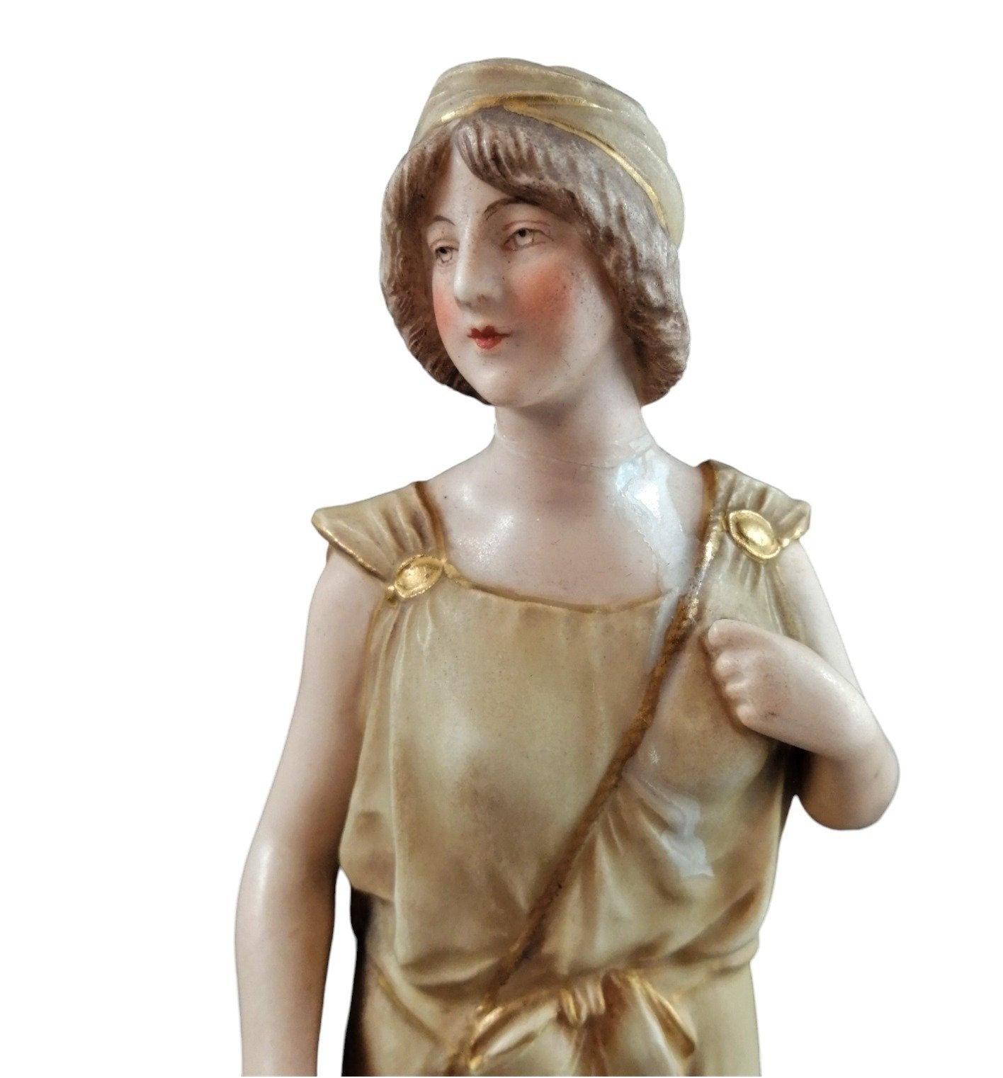 Art Nouveau Royal Vienna porcelain figurine of young woman water carrier holding a jar, model 1412