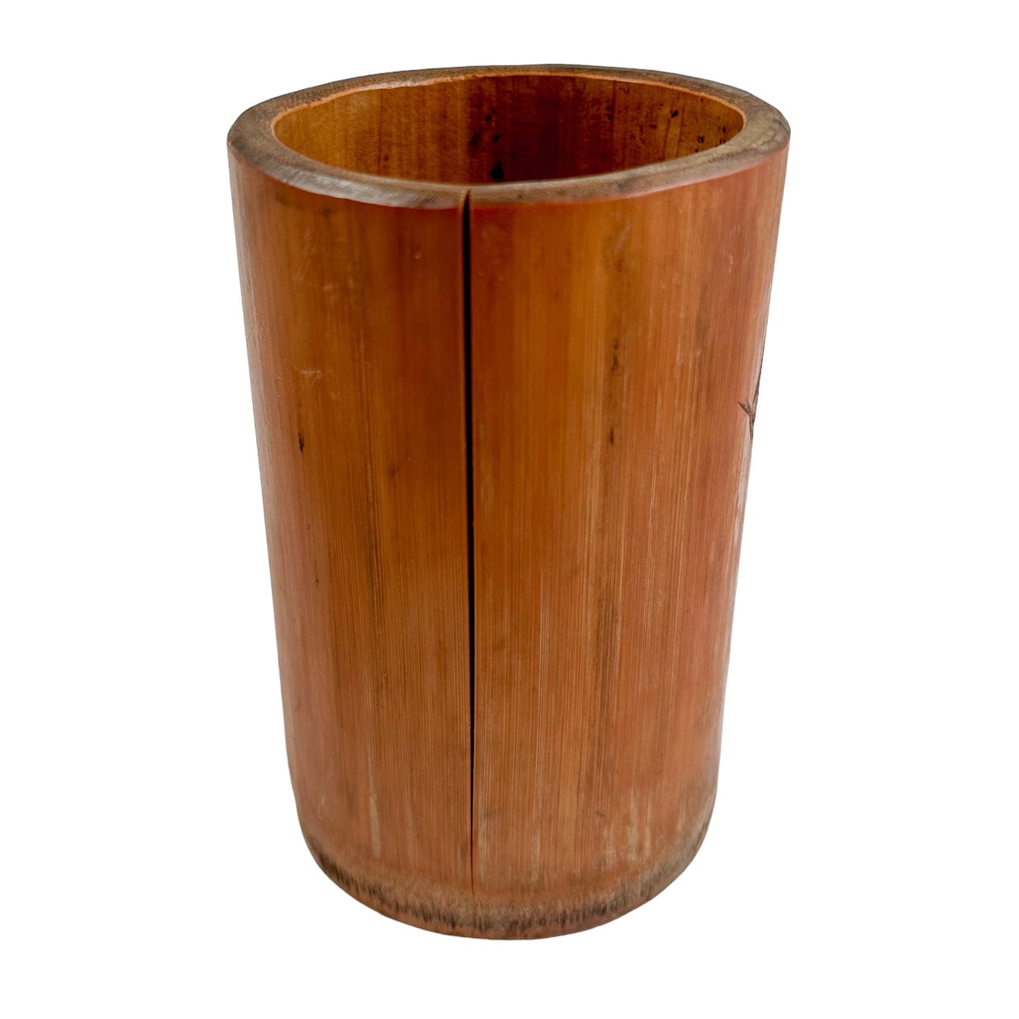 19th century Japanese Daoist cylindrical bamboo brush pot / bitong