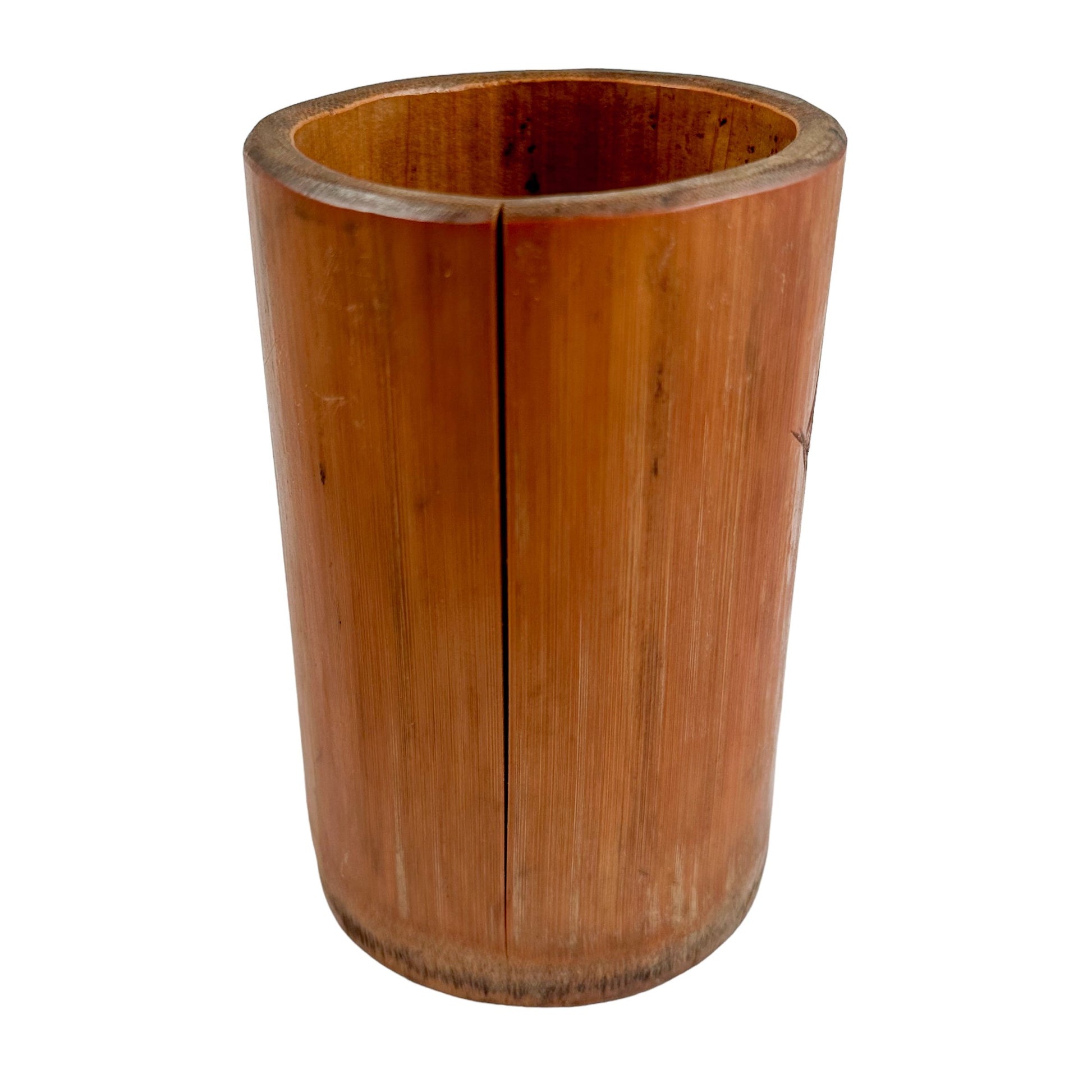 19th century Japanese Daoist cylindrical bamboo brush pot / bitong