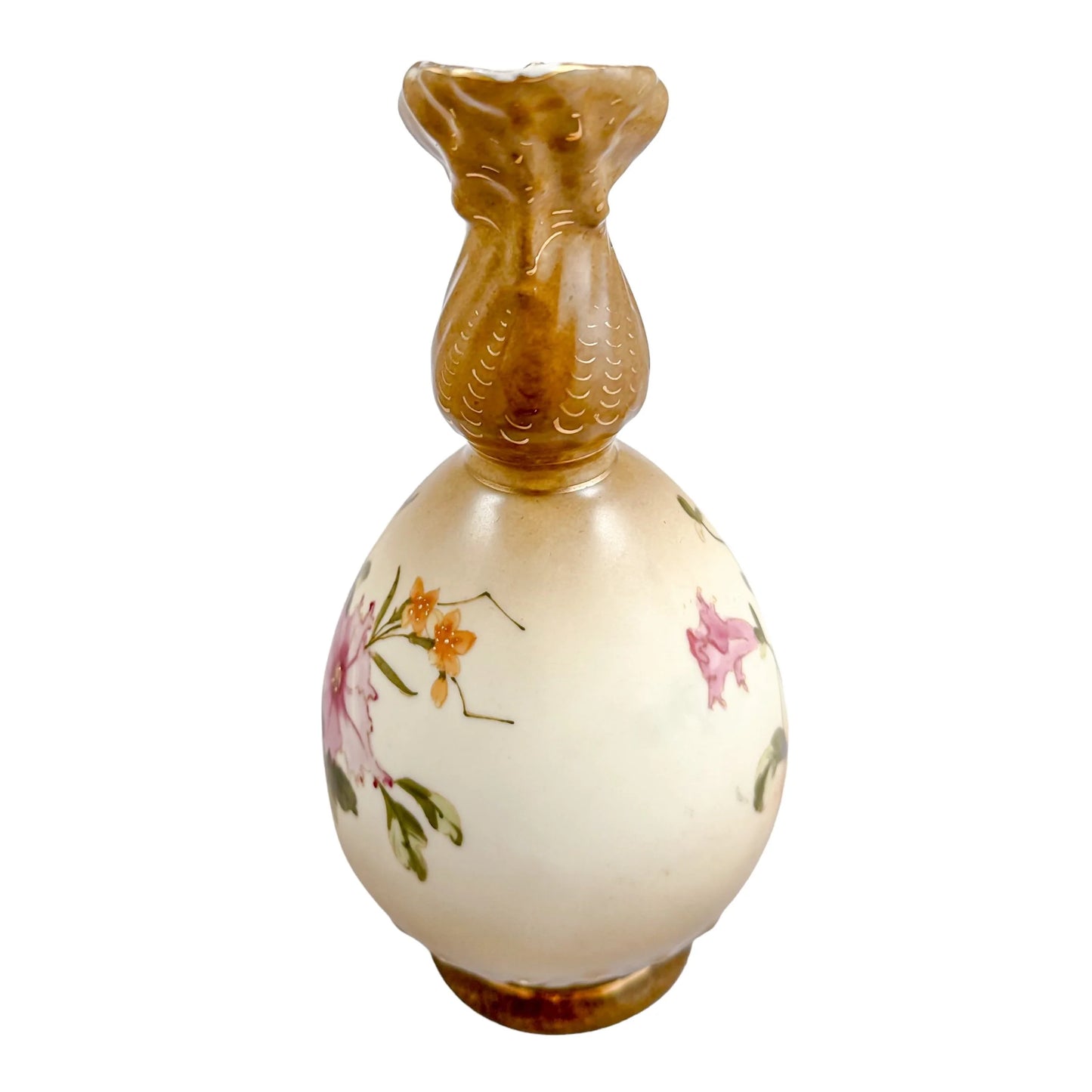 Art Nouveau Ernst Wahliss for Turn Vienna double gourd floral pitcher