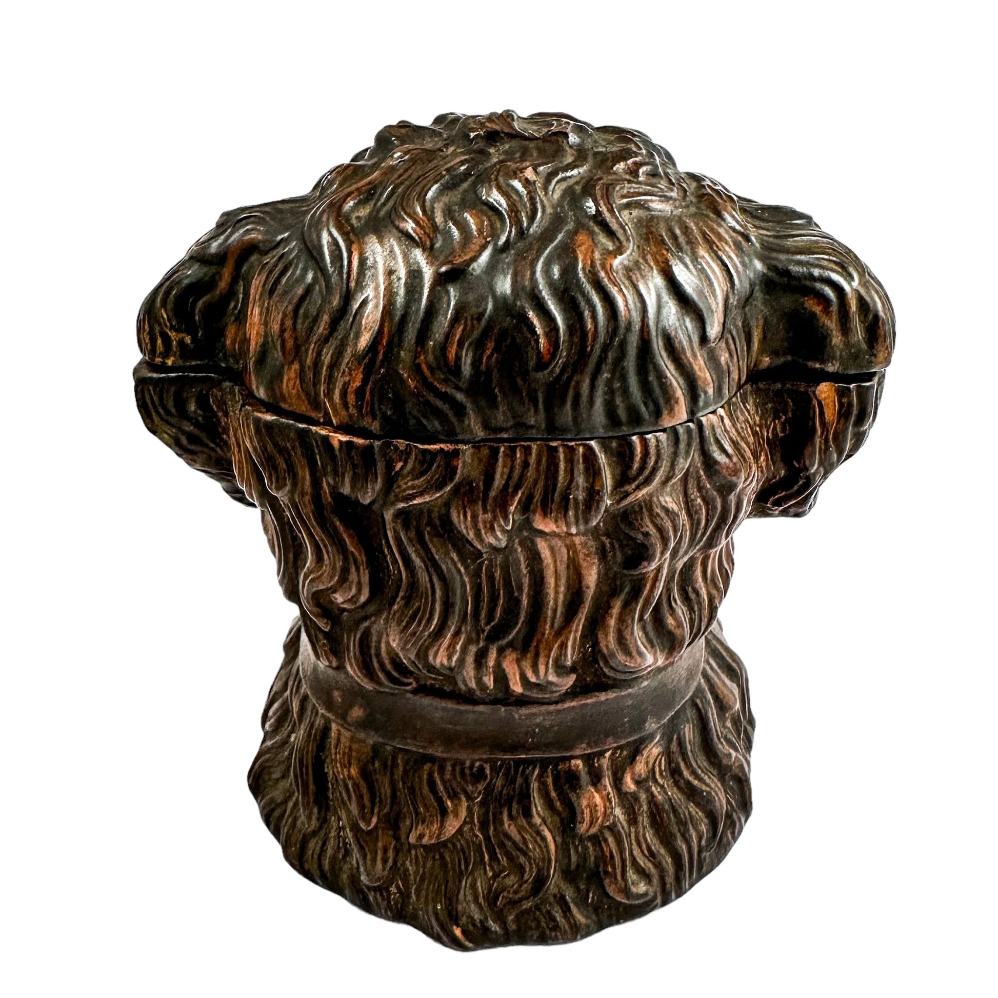 19th century Bernard Bloch Austrian figural lidded dog head tobacco jar humidor