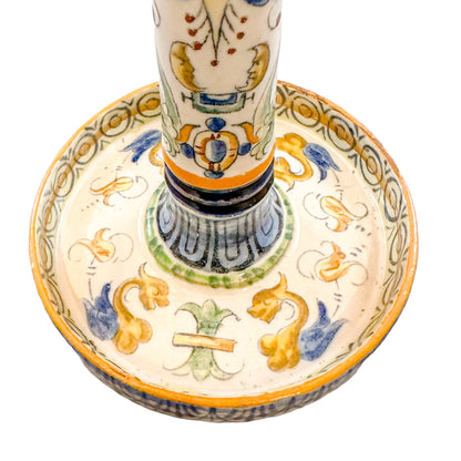 Late 19th century French Renaissance Revival faience candlestick
