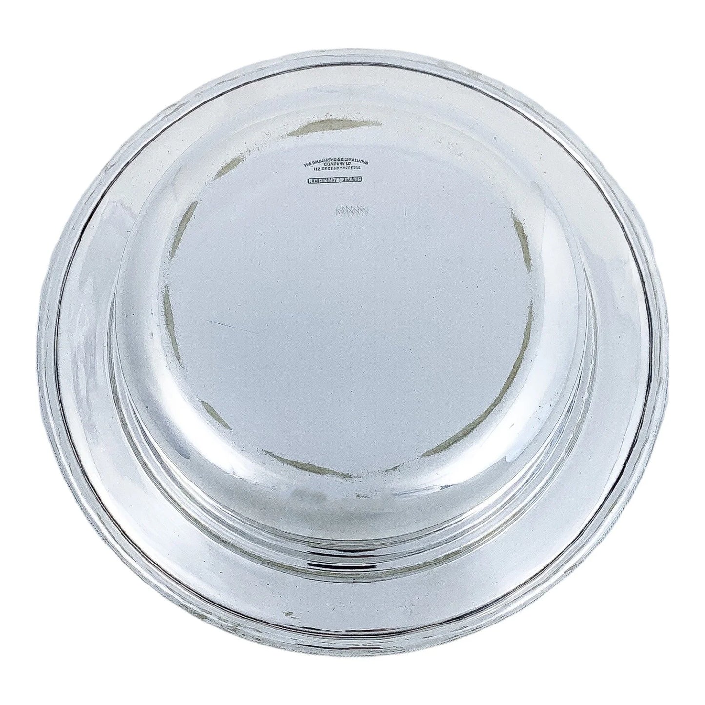 Art Deco silver plated round entrée serving tureen dish with original liner, Goldsmiths Co