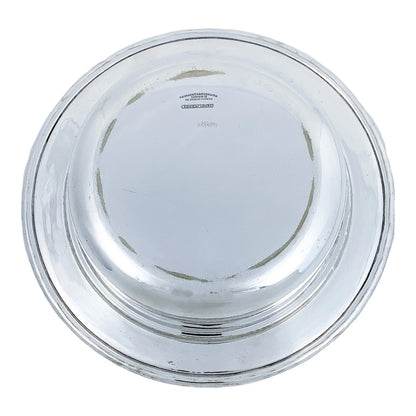 Art Deco silver plated round entrée serving tureen dish with original liner, Goldsmiths Co
