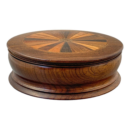 Dressing table Brazilian wood inlaid tray, marquetry jewellery box and Caithness perfume atomiser