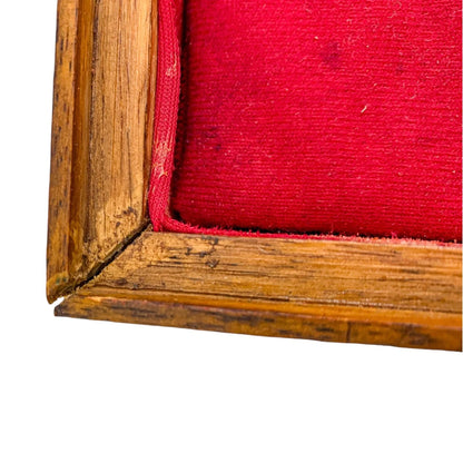 Edwardian casket oak sewing / jewellery storage box with removable lid