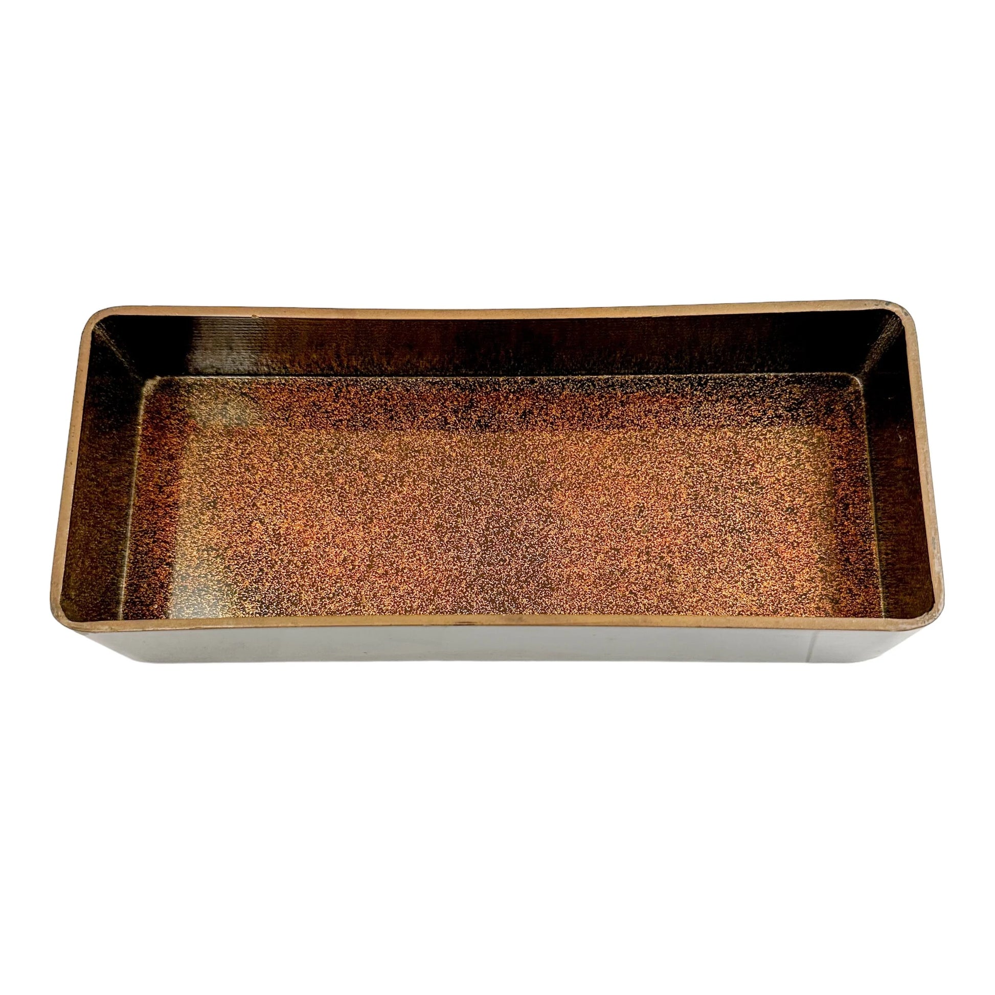 Japanese Meiji black lacquer document box, gold takamaki-e crane and bird of prey design