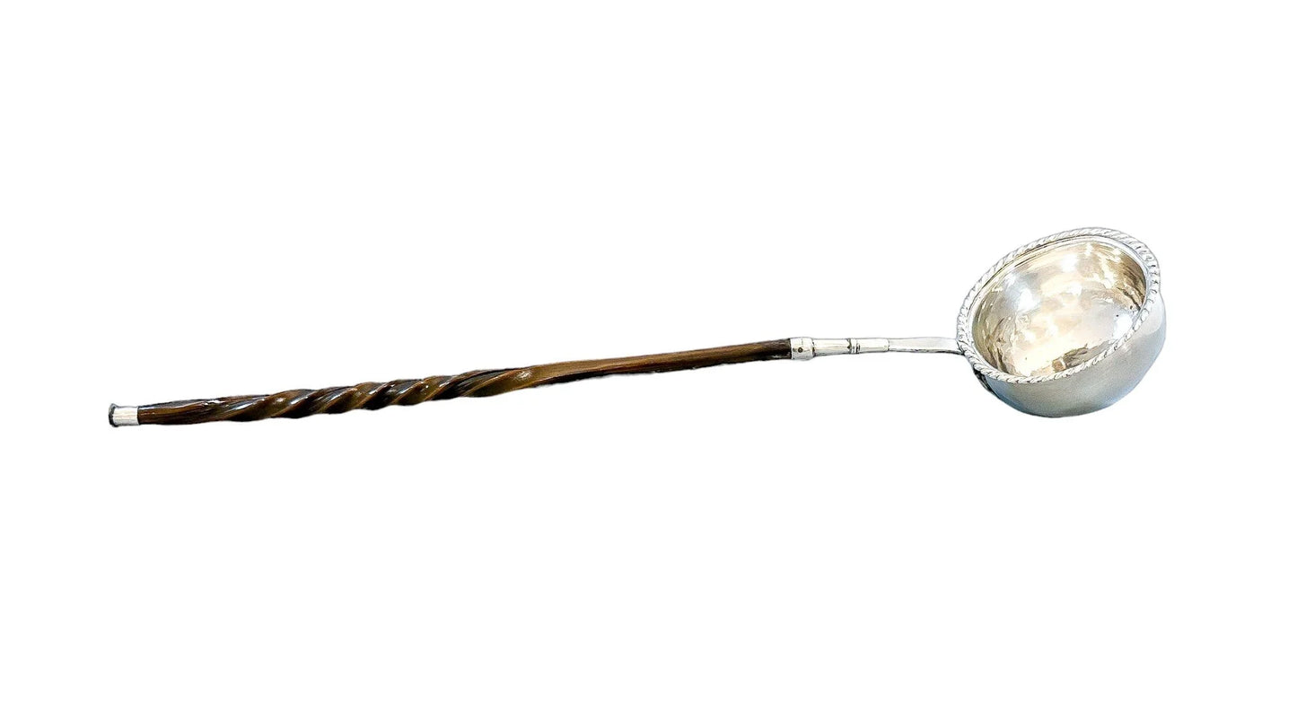 Sterling silver Georgian toddy / punch ladle with twist handle