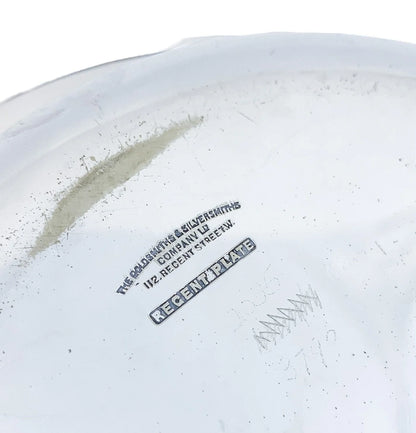 Art Deco silver plated round entrée serving tureen dish with original liner, Goldsmiths Co