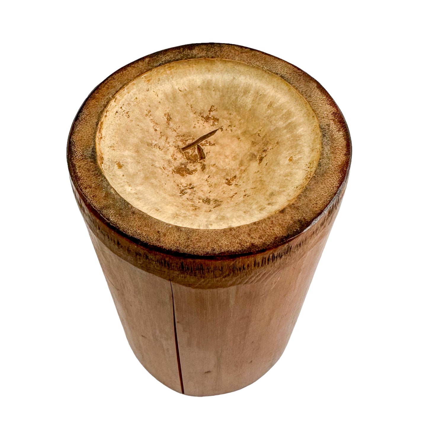 19th century Japanese Daoist cylindrical bamboo brush pot / bitong