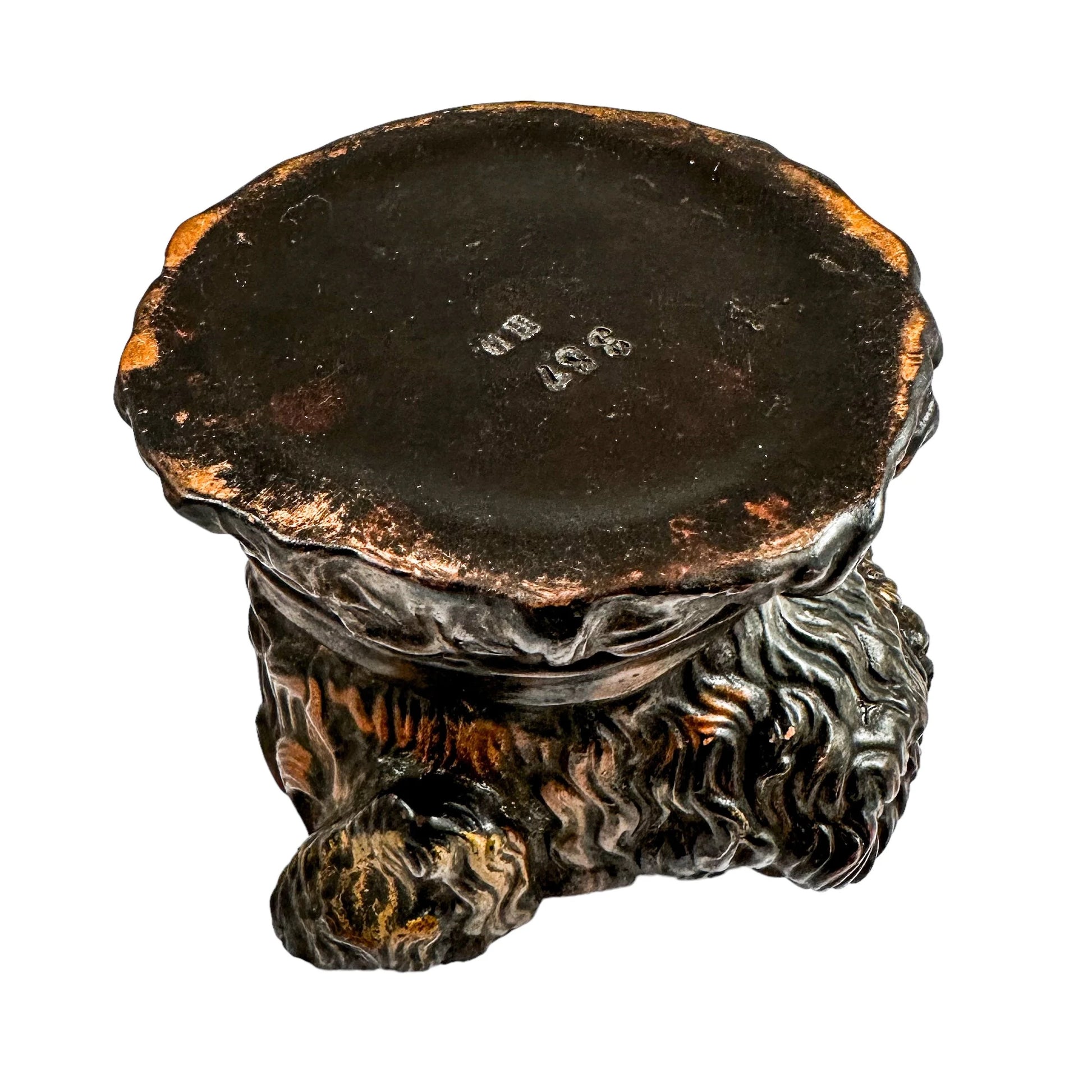 19th century Bernard Bloch Austrian figural lidded dog head tobacco jar humidor