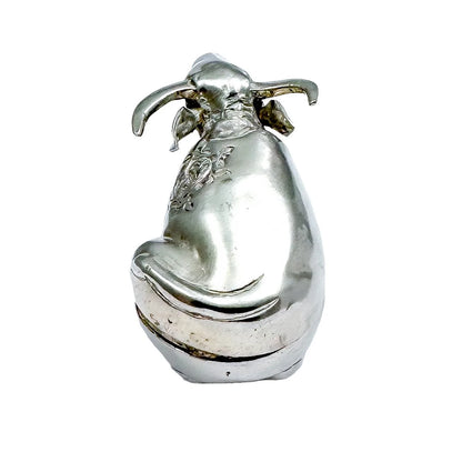 Antique Cambodian gilt 900 silver betel nut box of Ox