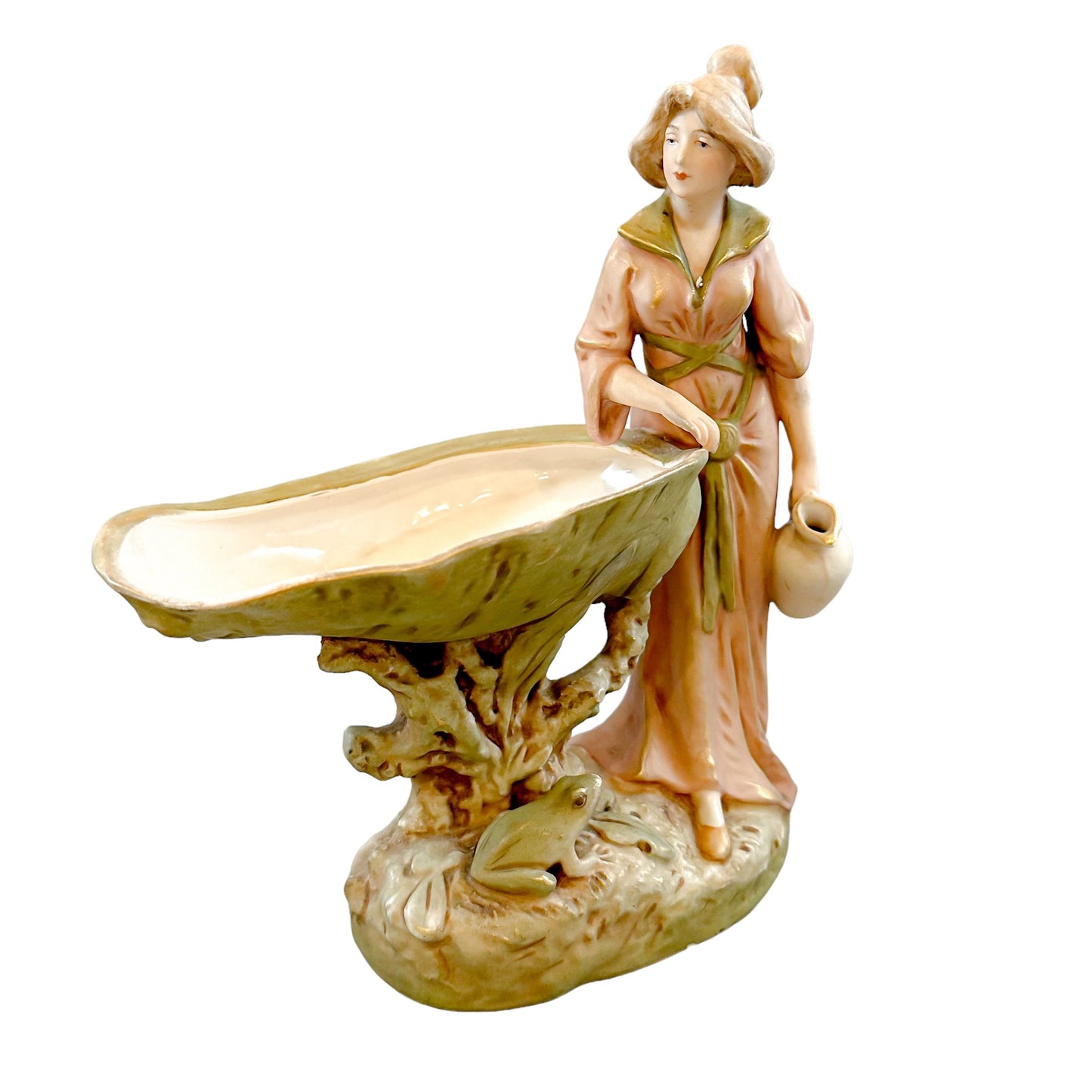 Royal Dux Art Nouveau figural epergne / posy holder figurine