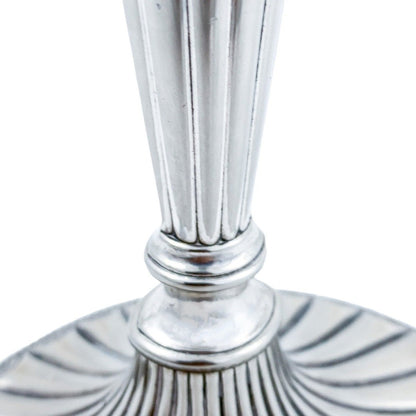 Vintage 1950's Egyptian revival three-arm silver plated candelabra, Falstaff
