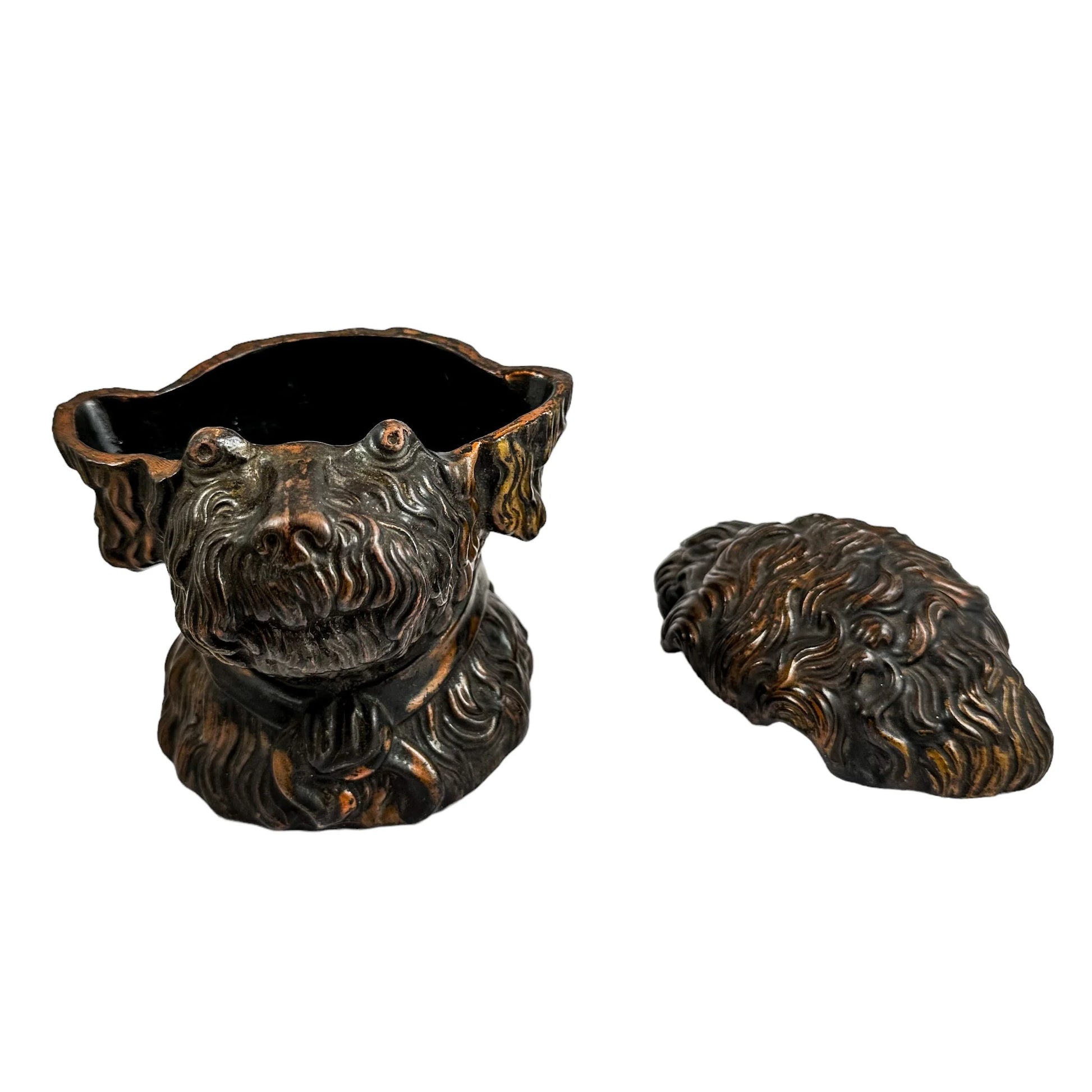19th century Bernard Bloch Austrian figural lidded dog head tobacco jar humidor