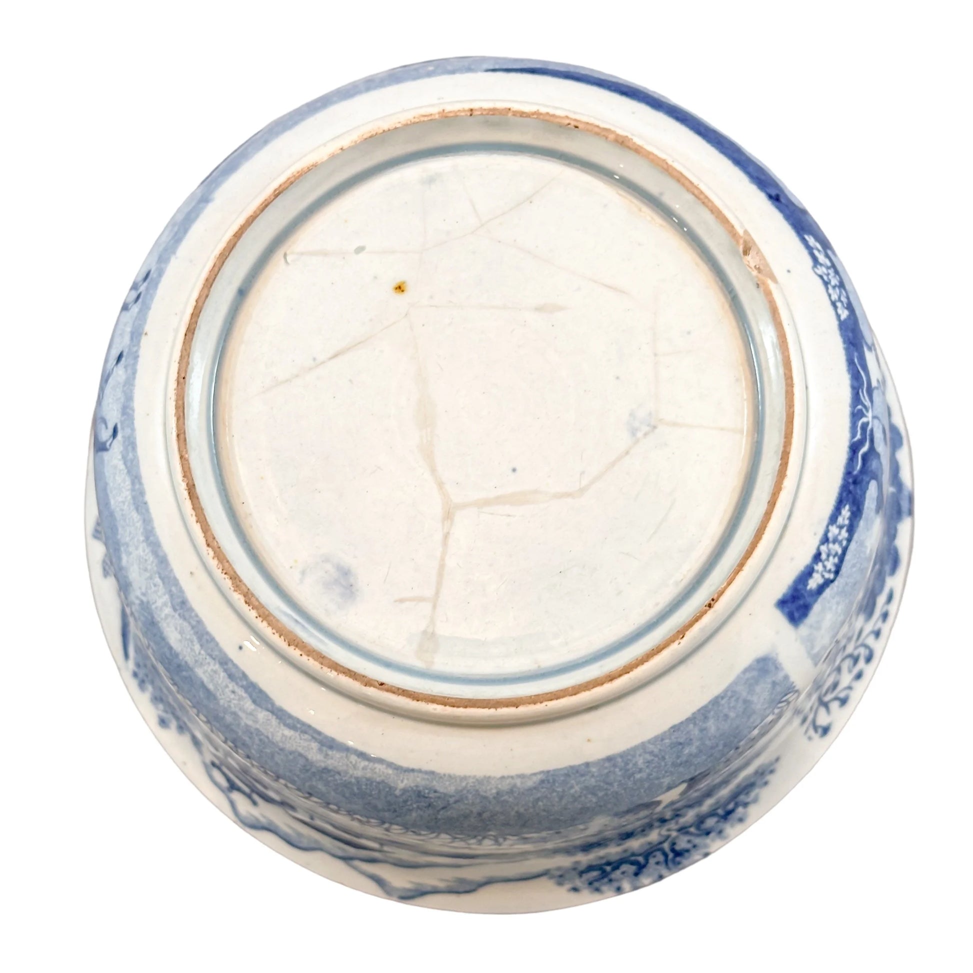 Georgian Chinoiserie Royal Staffordshire John Rogers  "Zebra" blue transferware fruit bowl