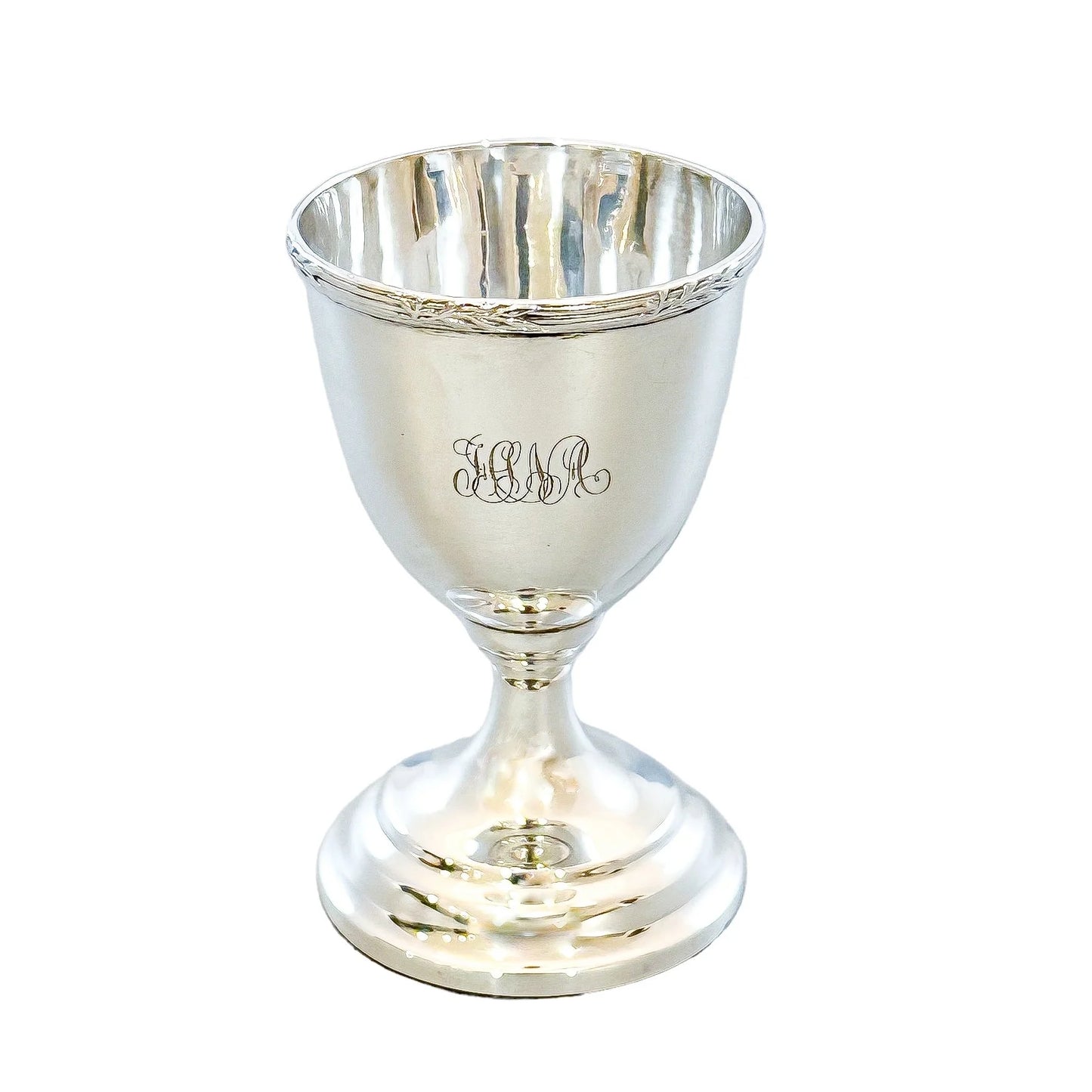 Edwardian sterling silver egg cup / shot glass / Christening or Kiddush cup