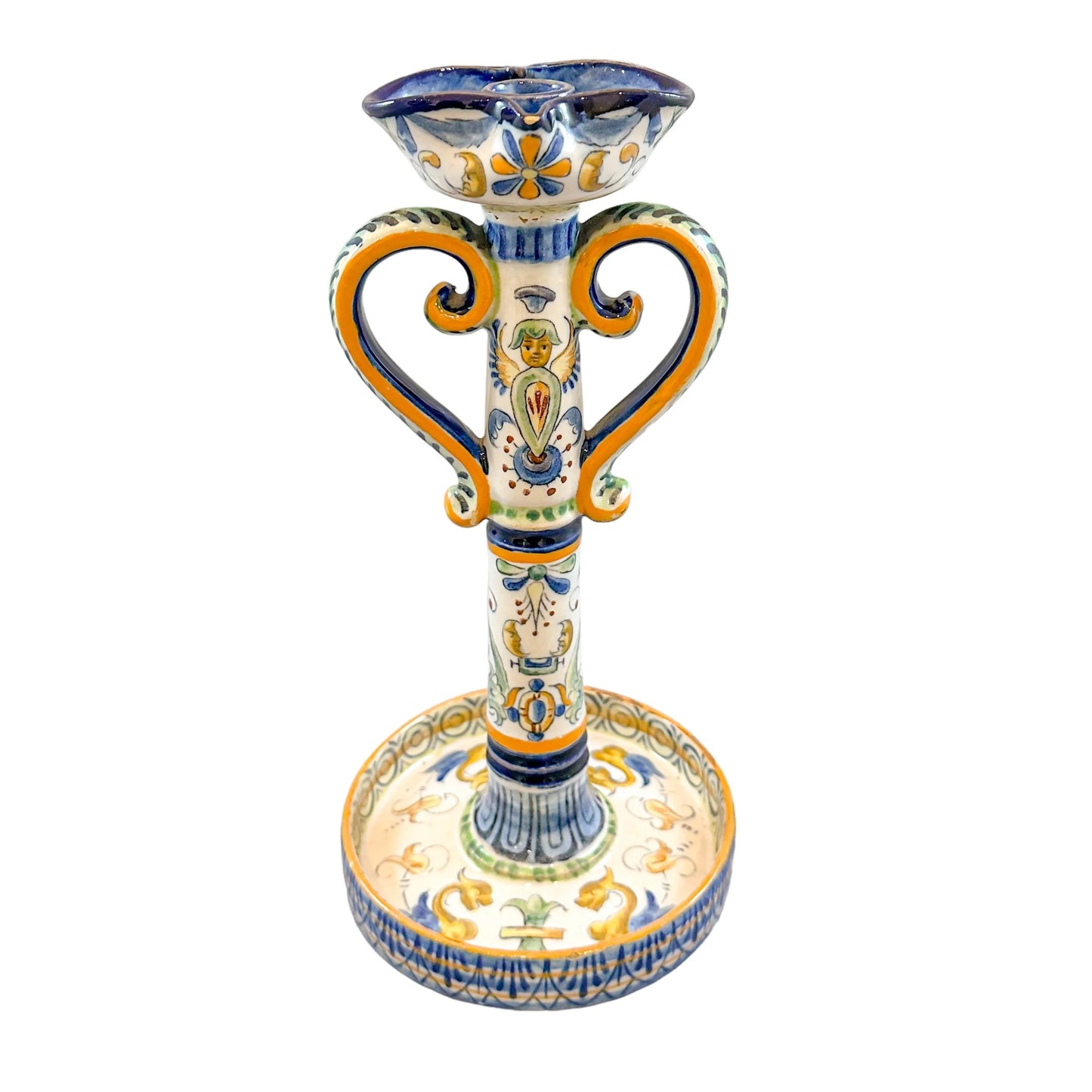 Late 19th century French Renaissance Revival faience candlestick