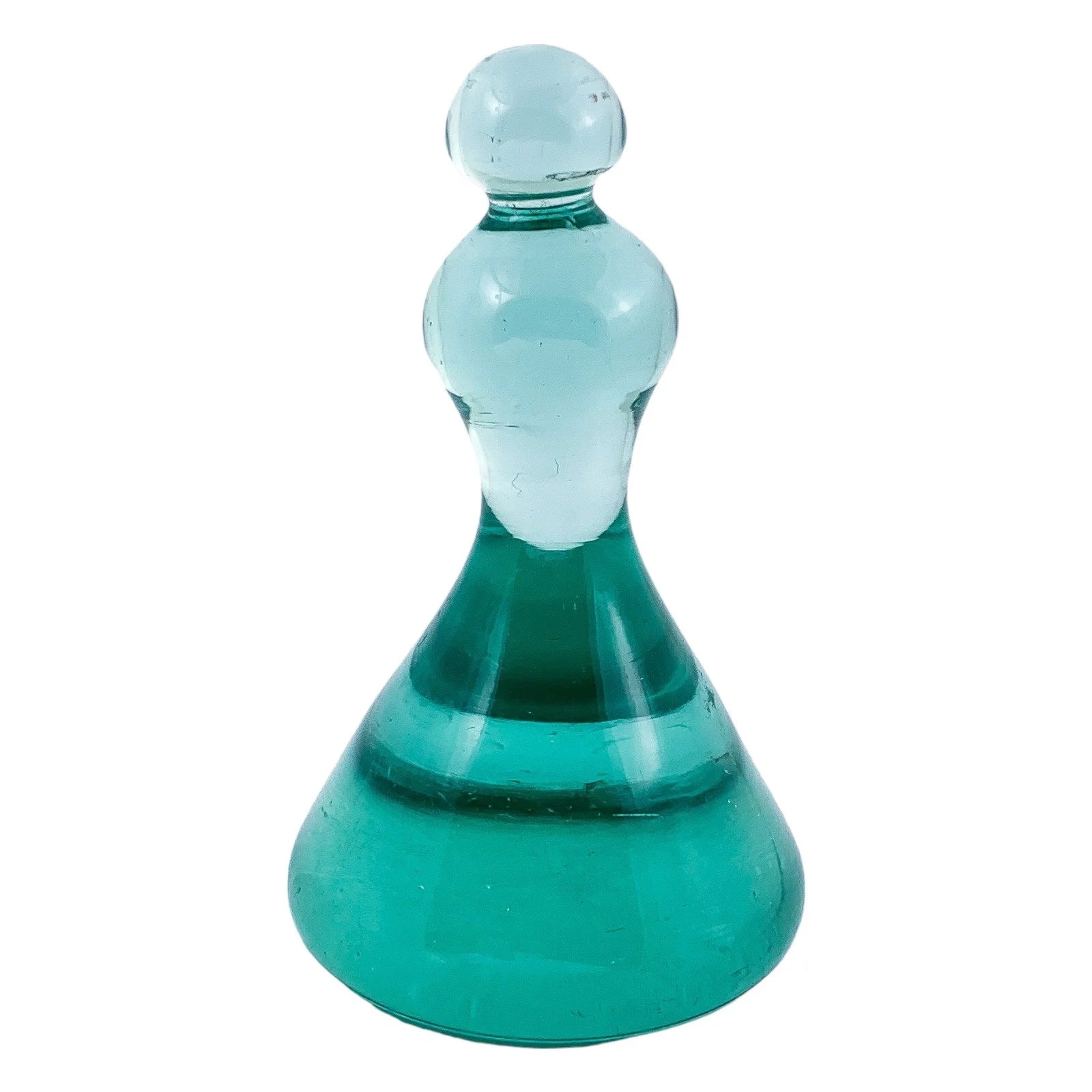 Mid-century Austrian huge sea-green bell-shaped glass paperweight
